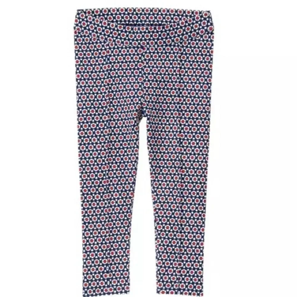 Janie and Jack Girls Toddler Kids Blue & Red Geo Ponte Pull-On Pants. 3. 3T.